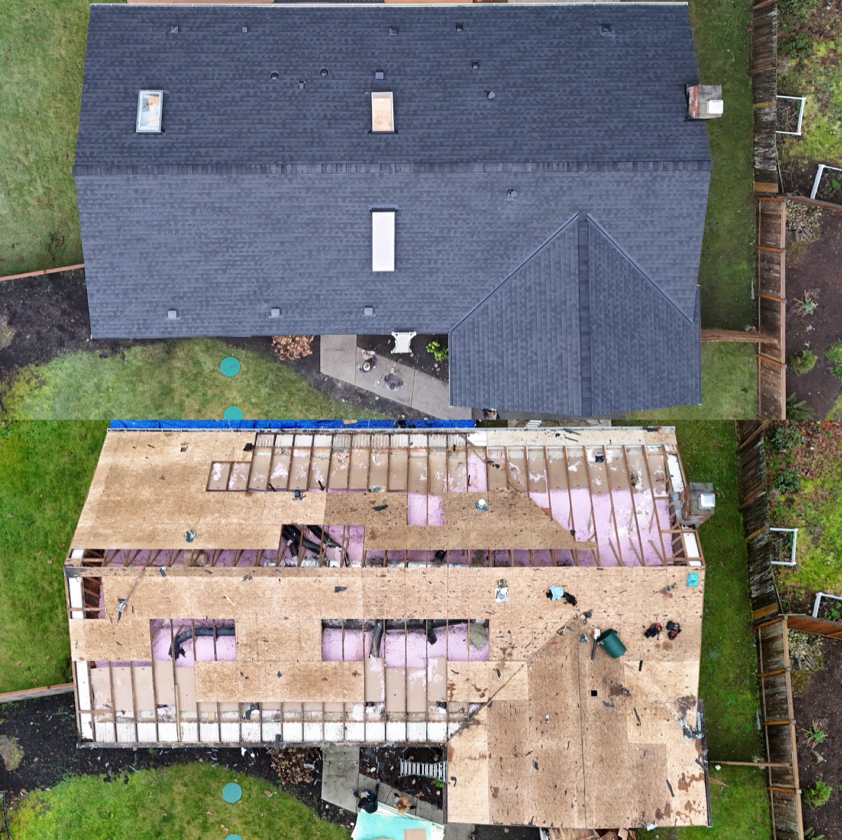 Full Tear-Off & Re-Roof with Skylights