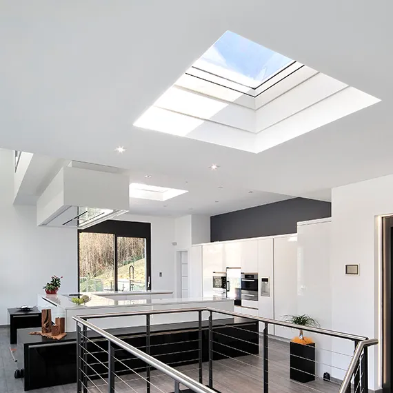 Modern kitchen with elegant skylight