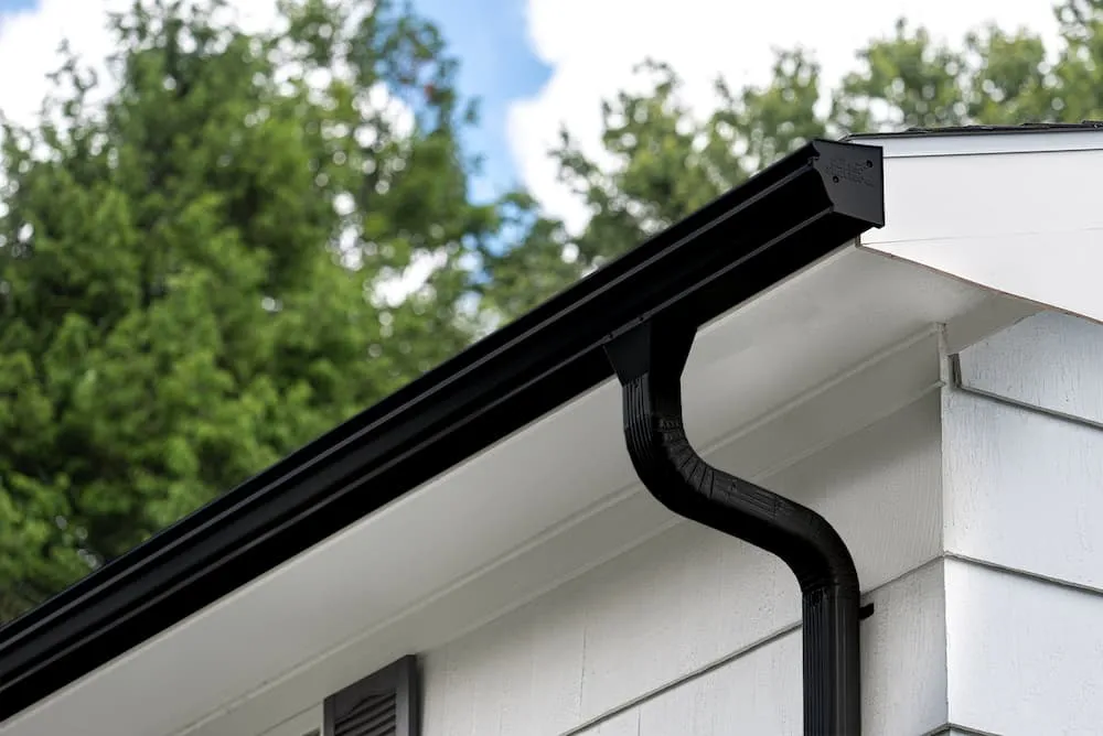 Seamless aluminum gutters installed by Stark Roofing